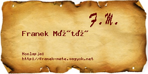 Franek Máté névjegykártya
