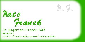 mate franek business card