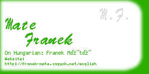 mate franek business card